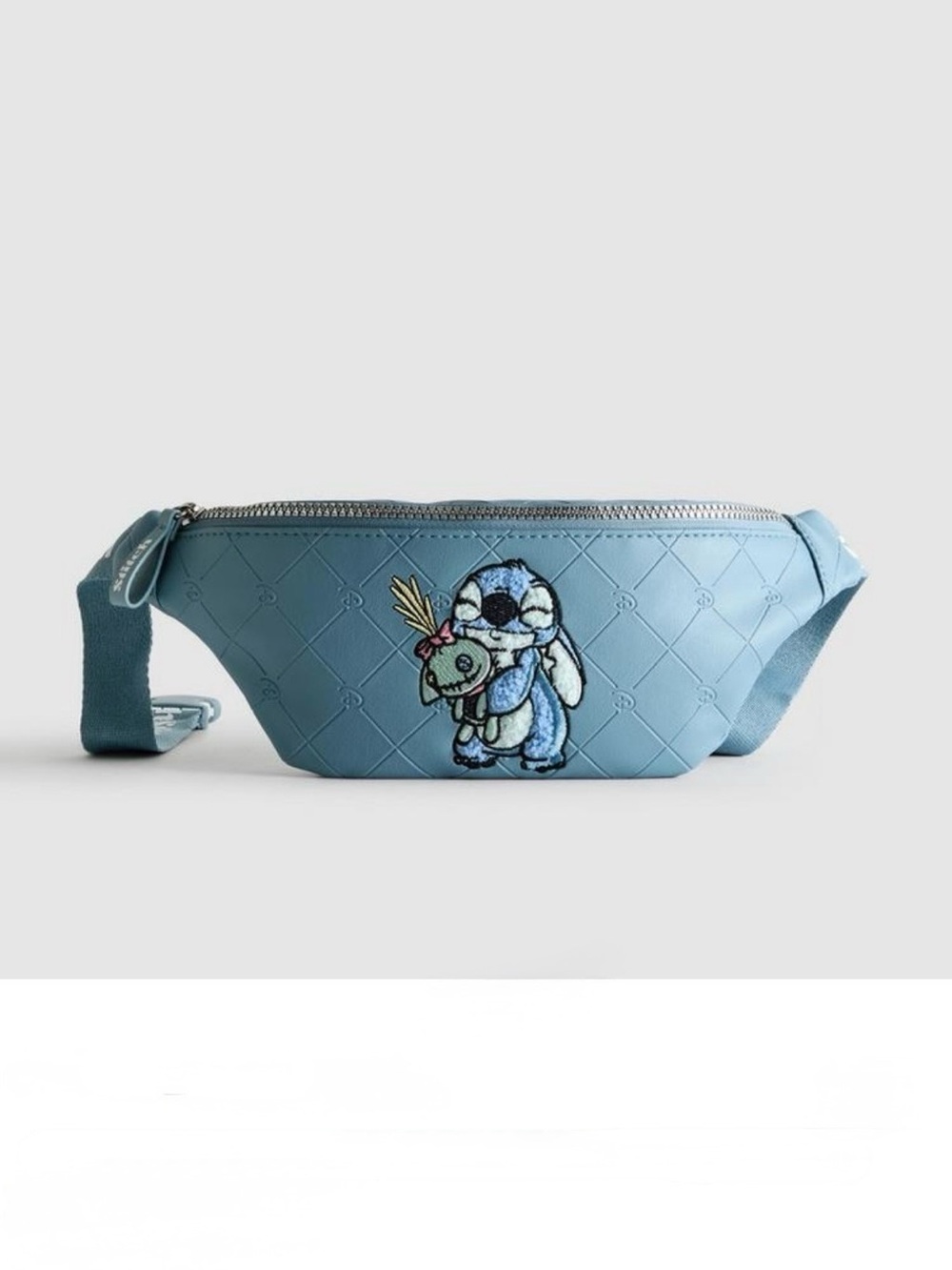 Primark x Disney Light Blue Quilted Crossbody Fanny Bag with Disney's Stitch